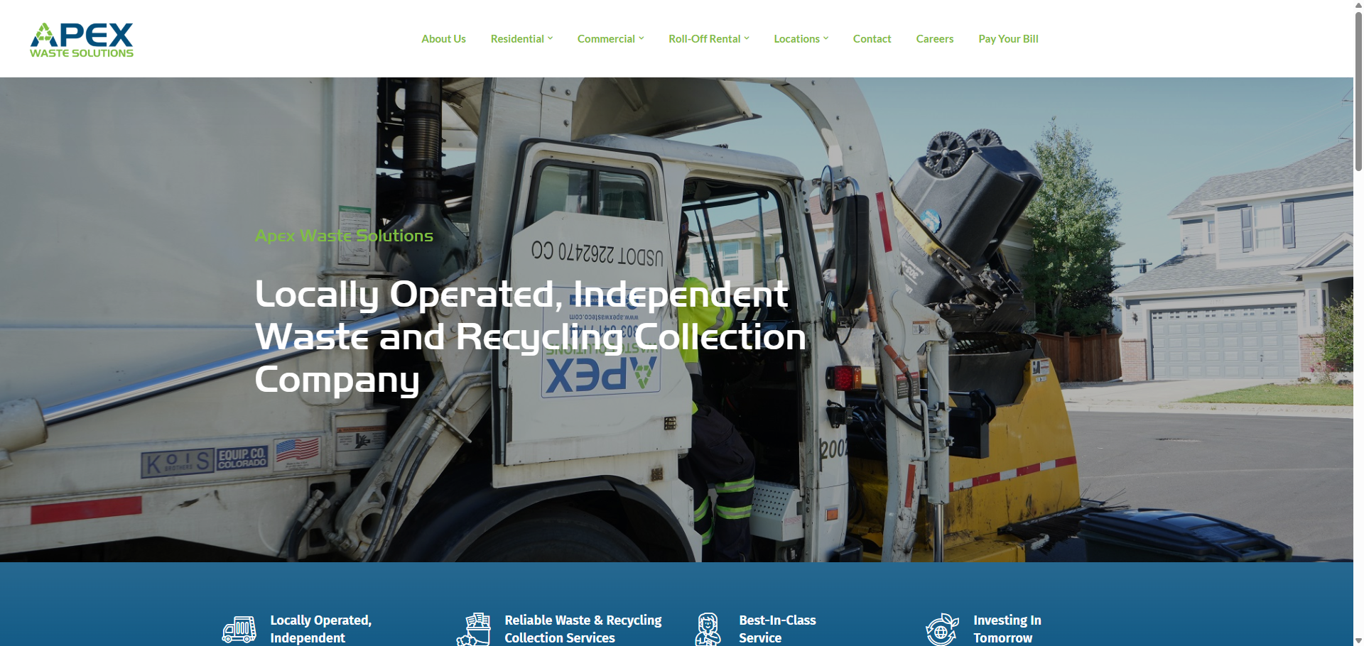 Apex Waste Solutions website screenshot