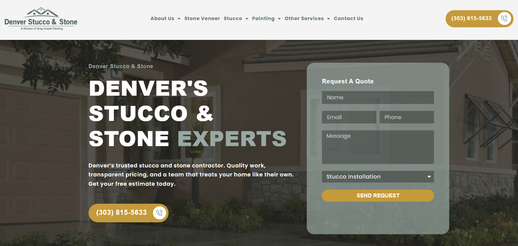 Denver Stucco & Stone website screenshot
